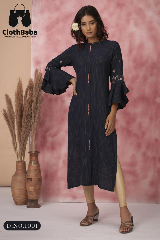 FUSION BEATS Kurtas for Women Grand, New Kurti Design 2022 Stylish, Key  Hole Neck Knee Length, Dress for Women Kurta, Stylish Kurti Office Wear  Ladies Kurta Suit for Women (Blue, S) :